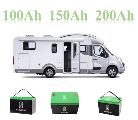 LiFePO4 12V 100Ah Pacote de Bateria de Lítio Portátil para Casas de Barcos de Caravanas de RV