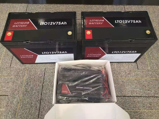 LTO 12V 75Ah Bateria portátil de titanato de lítio com BMS Para RV / Caravana / Barco
