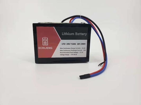 Bateria LTO de titaniato de lítio de 24V 7,8Ah para rastreador solar / porta elétrica