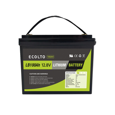 4000 ciclos RV Bateria de lítio 12,8V 100Ah LiFePO4 RV Bateria 1280Wh Capacidade nominal