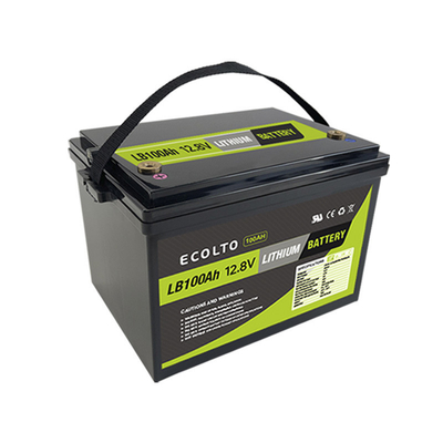 4000 ciclos RV Bateria de lítio 12,8V 100Ah LiFePO4 RV Bateria 1280Wh Capacidade nominal