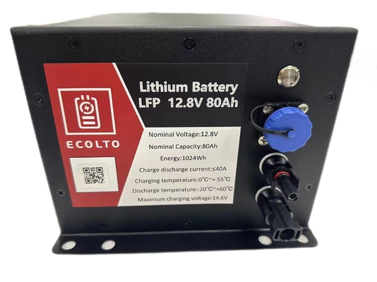 12V 80Ah LiFePO4 Bateria de luz solar integrada BMS E MPPT