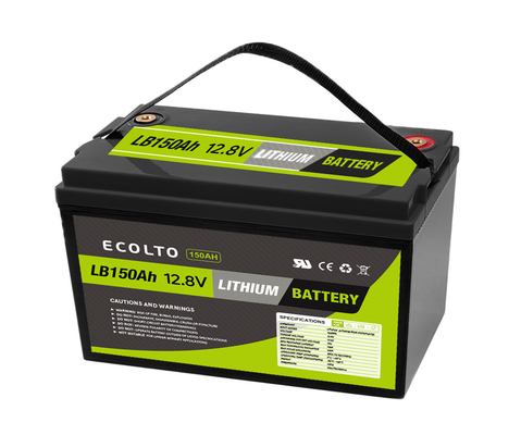 12V 150Ah ciclo profundo LiFePO4 bateria de lítio integrada BMS fonte de alimentação portátil