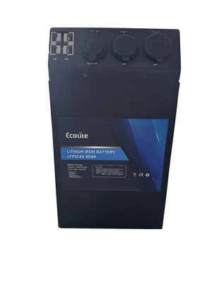 ECOLITE Carregamento rápido LiFePO4 Bateria de lítio portátil de armazenamento de energia 12,8v 80A