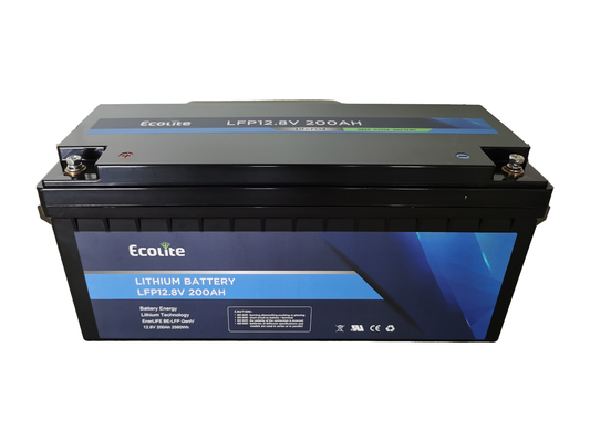 Ecolite 4000 + Vida de ciclo profundo PO4 Bateria de lítio com BMS 12.8V 200Ah LFP Bateria Pack