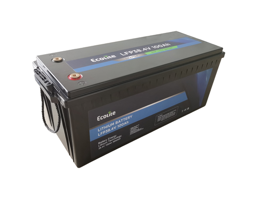 Longa vida útil 38.4V100Ah LiFePO4 Bateria Armazenamento de energia solar Área exterior Camping Car RV Barco Baterias de íons de lítio