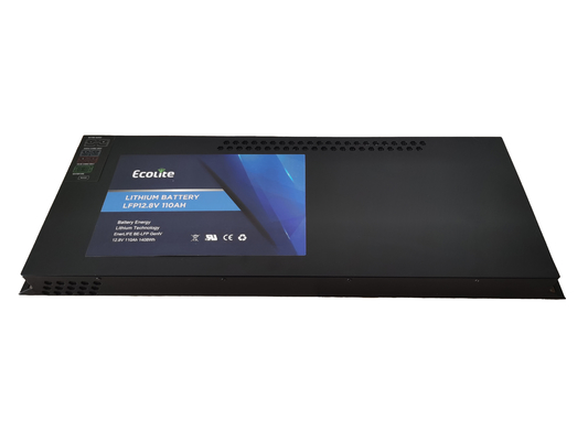 12.8V 110Ah LiFePO4 Slimline Bateria 1408Wh Bateria de lítio integrada BMS para energia de reserva