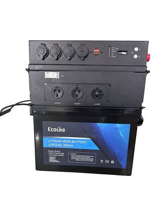 Ecolite 12.8V 300Ah 3840Wh potência portátil Bateria de lítio integrar inversor de 1200W