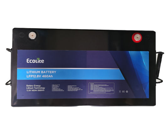 Peso leve personalizado 12,8V 460Ah LiFePO4 RV Bateria de lítio integrada BMS