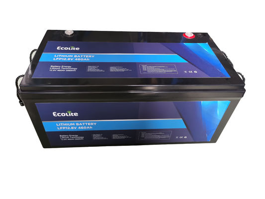 Peso leve personalizado 12,8V 460Ah LiFePO4 RV Bateria de lítio integrada BMS