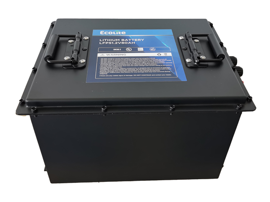 LFP48-80 51.2V 80Ah LiFePO4 Bateria de lítio para carrinho de golfe BMS inteligente integrado